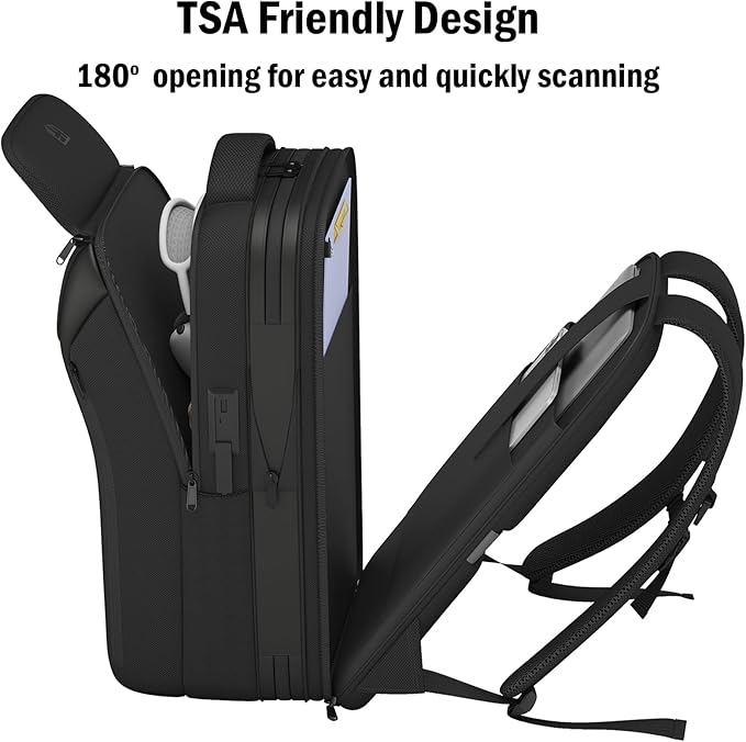 Expandable Travel Backpack, Business Laptop Backpack,TSA-Flight Approved Backpack with USB Charging Port fit 17.3 Inch Laptop for Men Women