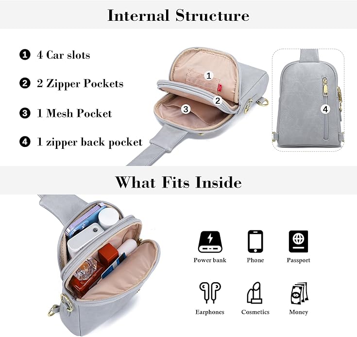 INICAT Travel Small Crossbody Sling Bags Women Cross Body Purses Passport Holder Vegan Leather Fanny Packs Birthday Gifts