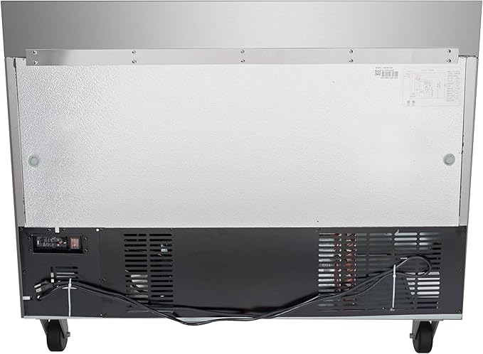 KoolMore 48" Stainless Steel 2 Door Worktop Commercial Refrigerator with 3 1/2 Backsplash - 12 cu.ft (RWT-2D-12C)