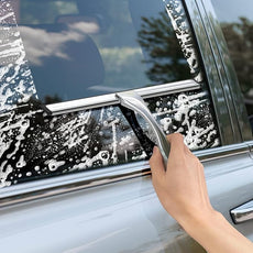 All-Purpose Stainless Steel Shower Squeegee for Shower Glass Door with 2 Adhesive Hooks, Bathroom Cleaner Tool Household Window Mirror Squeegee for Glass Doors, Cleaning Tile Wall, Car, 14 Inch Silver