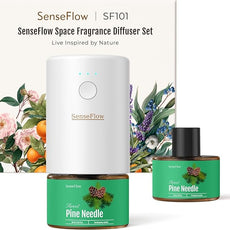 SF101 Pro Waterless Ultrasonic Essential Oil Diffuser–100% Plant-Based,120-Day Natural Air Freshener & Aromatherapy Diffuser for Home,Hotel,Studio-Pine Needle