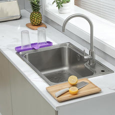 Silicone Bathroom Soap Dishes with Drain Spout-Bathroom and Kitchen Sink Organizer,Sponge Holder,Dish Soap Tray,Perfect for Dispenser,Scrubber,Bottle,Cup on Sink or Counter-Purple 12