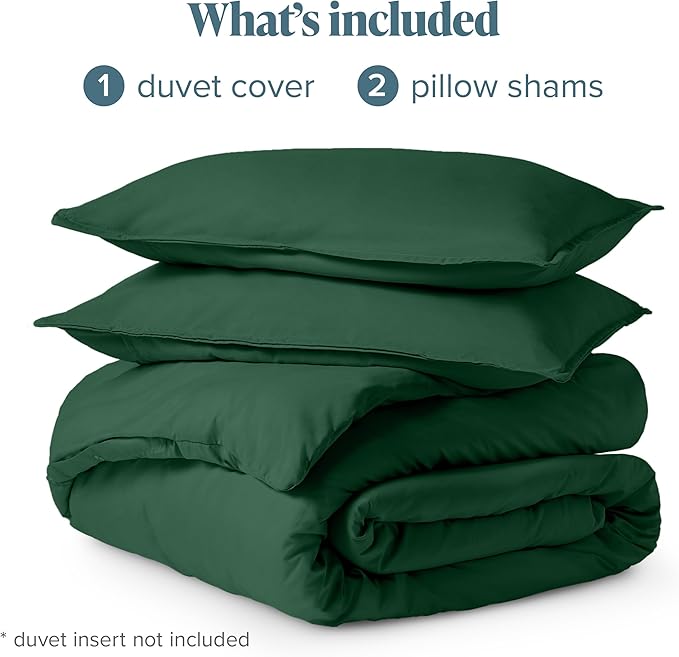 Bare Home Bedding Duvet Cover King Size - Premium 1800 Super Soft Collection - Lightweight, Cooling - Soft Breathable Bedding Duvet Cover (King, Forest Green)
