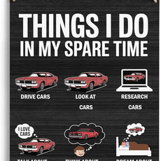YCYD Family Wall Decor, Interesting Things i Do in My Spare Time Sign 8 x 10 Inches, Home Sign Wall Decor Car Guy Lovers Gift Home Boy lady Room Sign Decoration