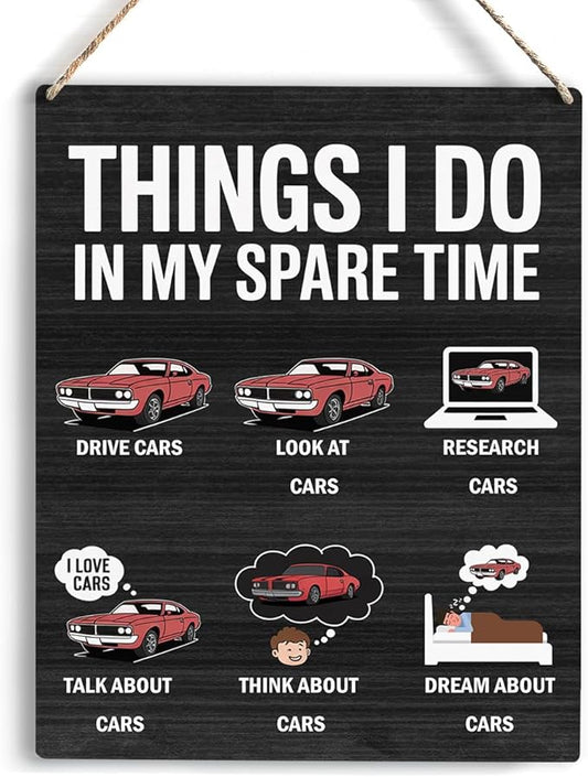 YCYD Family Wall Decor, Interesting Things i Do in My Spare Time Sign 8 x 10 Inches, Home Sign Wall Decor Car Guy Lovers Gift Home Boy lady Room Sign Decoration
