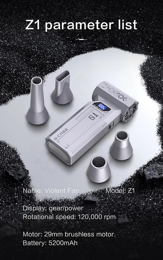 120,000 RPM Electric Blower Turbine Jet Fan Brushless Motor Rechargeable Type-C Interface Portable Keyboard and Car Vacuum Cleaner