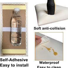 3D Anti-Collision Wall Padding for Kids Self-Adhesive 4PCS White headboard Panels for Wall Peel and Stick headboard