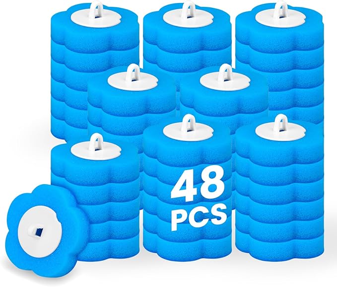 KOKL Disposable Toilet Bowl Wand Refills, Toilet Refill Pads, Disposable Toilet Brush Heads for Bathroom Cleaning, 48 Count
