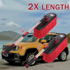 Car Duster Exterior Scratch Free-Stocking Stuffers Gifts for Men Women-Car Dust Brush with Extendable Telescoping Handle to Remove Dust Pollen,for Truck,and Motorcycle,Wax Cotton Hair