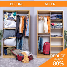 10 Pack Vacuum Storage Bags (5 x Large, 5 x Medium), Space Saver Sealer Compression Bags with Travel Hand Pump for Blankets, Comforters, Pillows, Clothes Storage