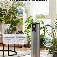 8L Humidifiers for bedroom, Humidifiers large room up to 500 sq ft, Easy to Clean Humidifier with Washable Parts, Ultrasonic Cool Mist Humidifier for Home Plants Baby Nursery Office, Grey