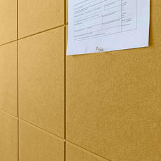 Felt Wall Tiles | Large Cork Board Alternative | Aesthetic Felt Bulletin Board for Office, Home & Classroom | Large Cork Boards for Walls Pinboard (12-Pack) | Mustard