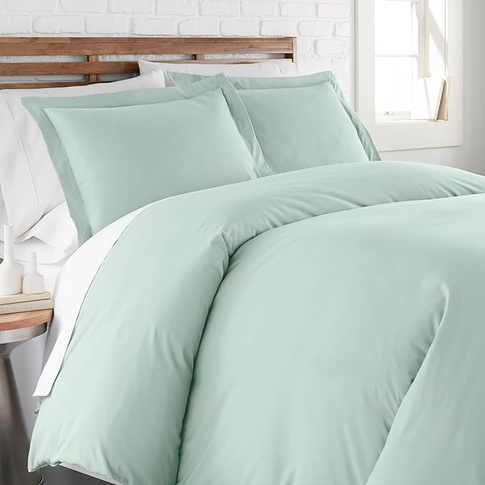 Southshore Fine Living Inc. Premium Collection Oversized Queen Duvet Cover Set, Easy Care Soft Duvet Cover Full Size, 3-Piece With Two Matching Shams (98 In Wide X 98 In Long), Full/Queen, Light Green