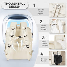Vacuum Compression Backpack, Travel Vacuum Backpack with Electric Vacpack Pump, Flight Approved Carry On Personal Item Suitcase Luggage for Men Women, Beige, Large
