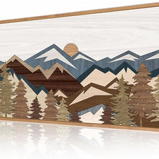 BINCUE Large Mountain Wall Art Framed Boho Wall Decor Mountain Artwork for Office Living Room Bedroom 20x40 Inches