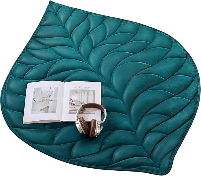 Weighted Lap Blanket 7 lbs 41"×53" Luxury Soft Small Weighted Lap Pad for Adults,Portable Travel Leaf Weighted Throw Blanket for Relaxation, All-Season Use and Machine Washable Light Green