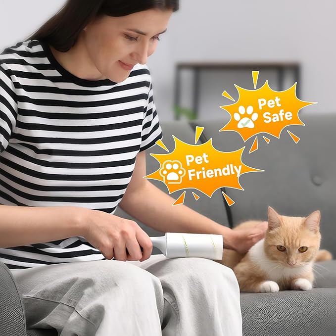 Lint Roller, 800-Sheet Extra Sticky Rollers for Pet Hair, 4 Handles, Value Pack for Dogs, Cats, Clothes, Carpet, Furniture