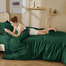 Litanika Comforter Set, Lightweight Solid Bedding Comforter Set, Fluffy Down Alternative Bed Set, Emerald Green, Twin/Twin XL