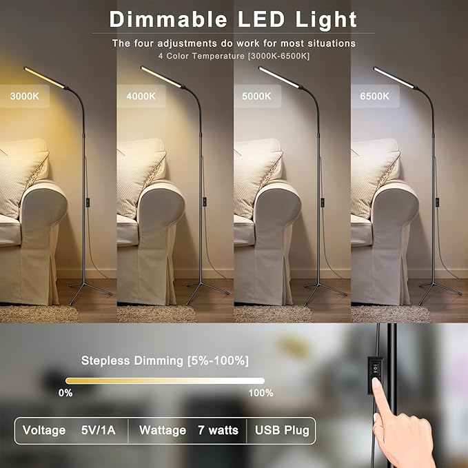 Led Floor Lamp for eyelash extensions Standing light Floor Lamps for Office Standing Lamp Brightness eyelash lamp tattoo Light Eye Caring Reading lamp for Bedroom makeup light lash light extension