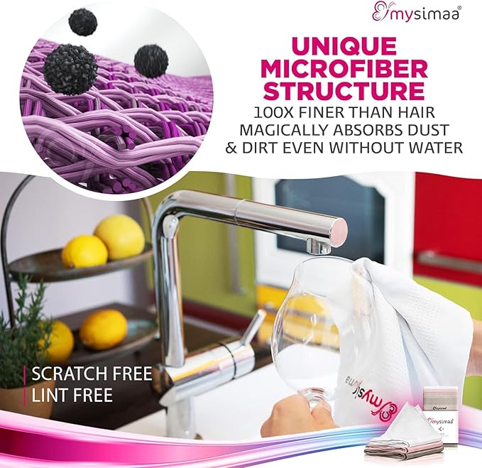 XL Lint Free Microfiber Cleaning Cloth, Cleaning Rags, Microfiber Towels, Glass Cloths, Lint Free Towel, Window Cleaning Cloth - Set of 12