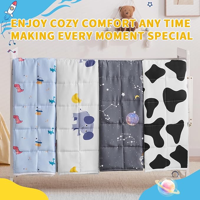 anfie Weighted Blanket Kids (40"x60" 7lbs) Cooling Weighted Blanket for Sleeping, Throw Size Breathable Blanket with Premium Glass Bead(Space Grey)