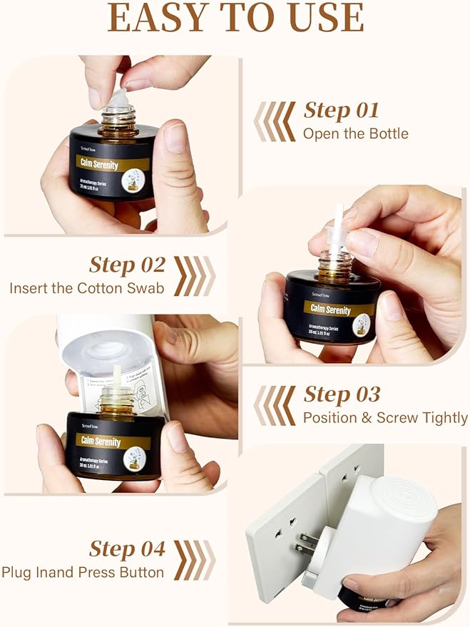 SF101 Waterless Ultrasonic Essential Oil Diffuser–100% Plant-Based,120-Day Natural Air Freshener & Aromatherapy Diffuser for Home,Hotel,Studio-Calm Serenity