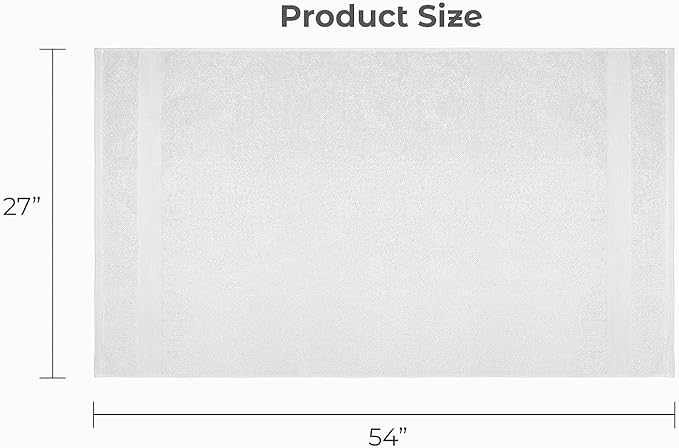 Softolle Luxury Bath Towels Set of 4 (27” x 54”) | Towels for Bathroom | Super Soft | Highly Absorbent Towels for Home, Spa, Gym (Grey-White)