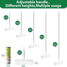 9.5'' Large Lint Roller for Pet Hair with 6 Extendable Handle and Dust-Proof Cover * 5 Refills 300 Sheets, Long Handle Lightweight Extra Sticky Heavy Duty Mop for Cleaning Carpet Floor