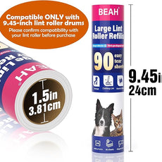 BEAH Lint Roller Refills (5 Packs 450 Sheets) Lint Rollers for Pet Hair Extra Sticky Refills,9.45 Inch Pet Hair Remover,Lint Roller Cleaning for Clothes,Furniture and Carpet,Easy to Tear