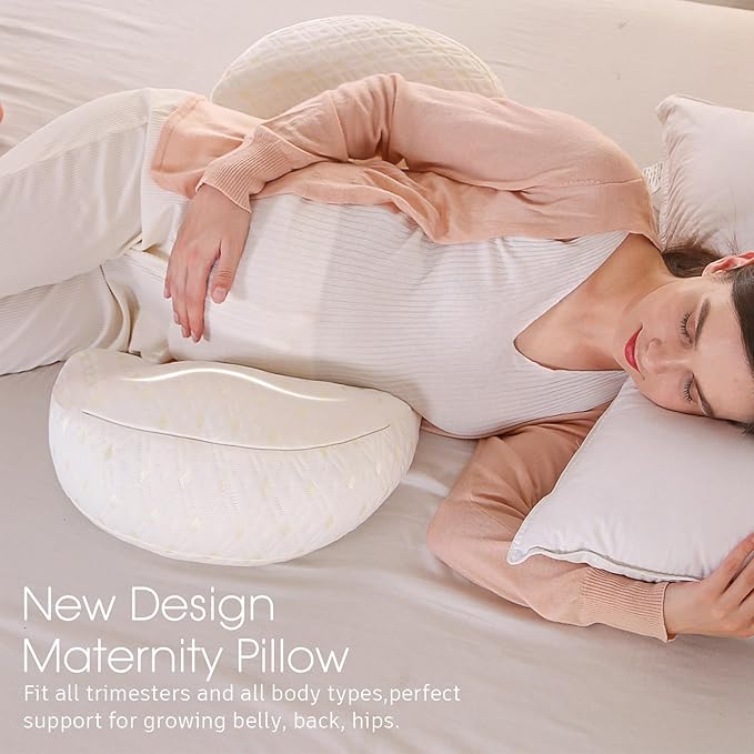 BATTOP Pregnancy Wedge Pillow Support Body,Portable Belly Wedge Pillow with Cooling Cover,Adjustable Maternity Pillow for Sleeping,Support Legs,Back,Knees,Travel Pregnancy Pillows