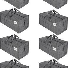 VENO 8 Pack Moving Bags w/Backpack Straps, Heavy Duty, Moving Boxes Alternative, Packing Supplies, Large Storage Totes for Dorm Room Essentials with Zipper for Clothes (Windowpane, 8 Pack)