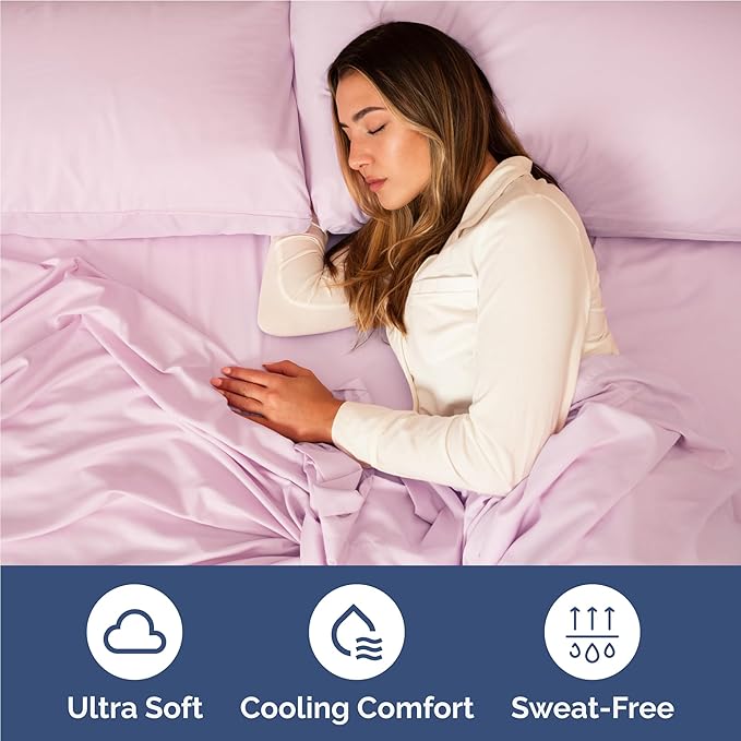 Twin XL 4 Piece Sheet Set - Cooling & Breathable Bed Sheets - Hotel Luxury Bed Sheets for Women, Men, Kids & Teens - Deep Pocket Bedding w/Easy Fit - Soft & Wrinkle Free - Twin XL Light Pink Sheets