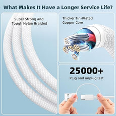 Travel Charger for Apple Watch, 3 in 2 Multi Charging Cable/Cord with Lightning/USB C/iWatch Charger, Travel Chargers for Multiple Devices, Compatible with iWatch Series/iPhone 17-8/iPad/AirPods 4FT