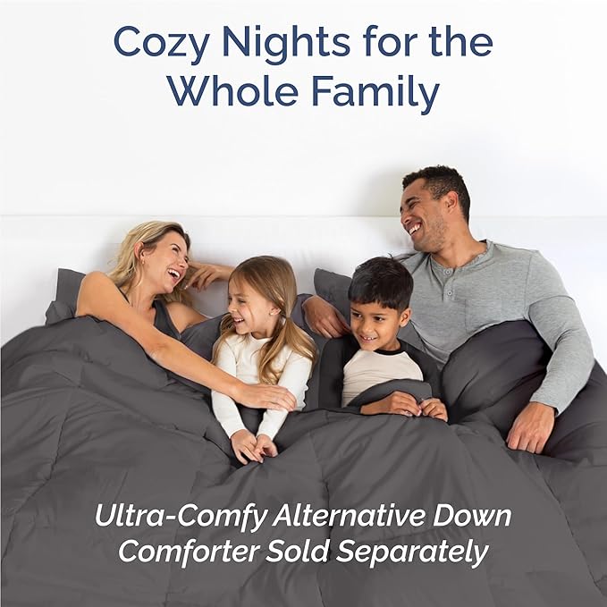 Full 6 Piece Sheet Set - Cooling and Breathable Bed Sheets - Hotel Luxury Bed Sheets for Women, Men, Kids & Teens - Bedding with Deep Pockets & Easy Fit - Soft and Wrinkle Free - Full Dark Grey Sheets