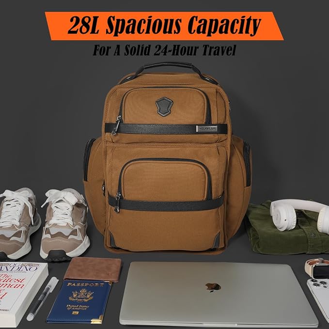 WELKINLAND 24H Business Laptop Backpack - 28L Durable Professional Backpack for Men, 17-Pockets, Fits 16-Inch Laptop