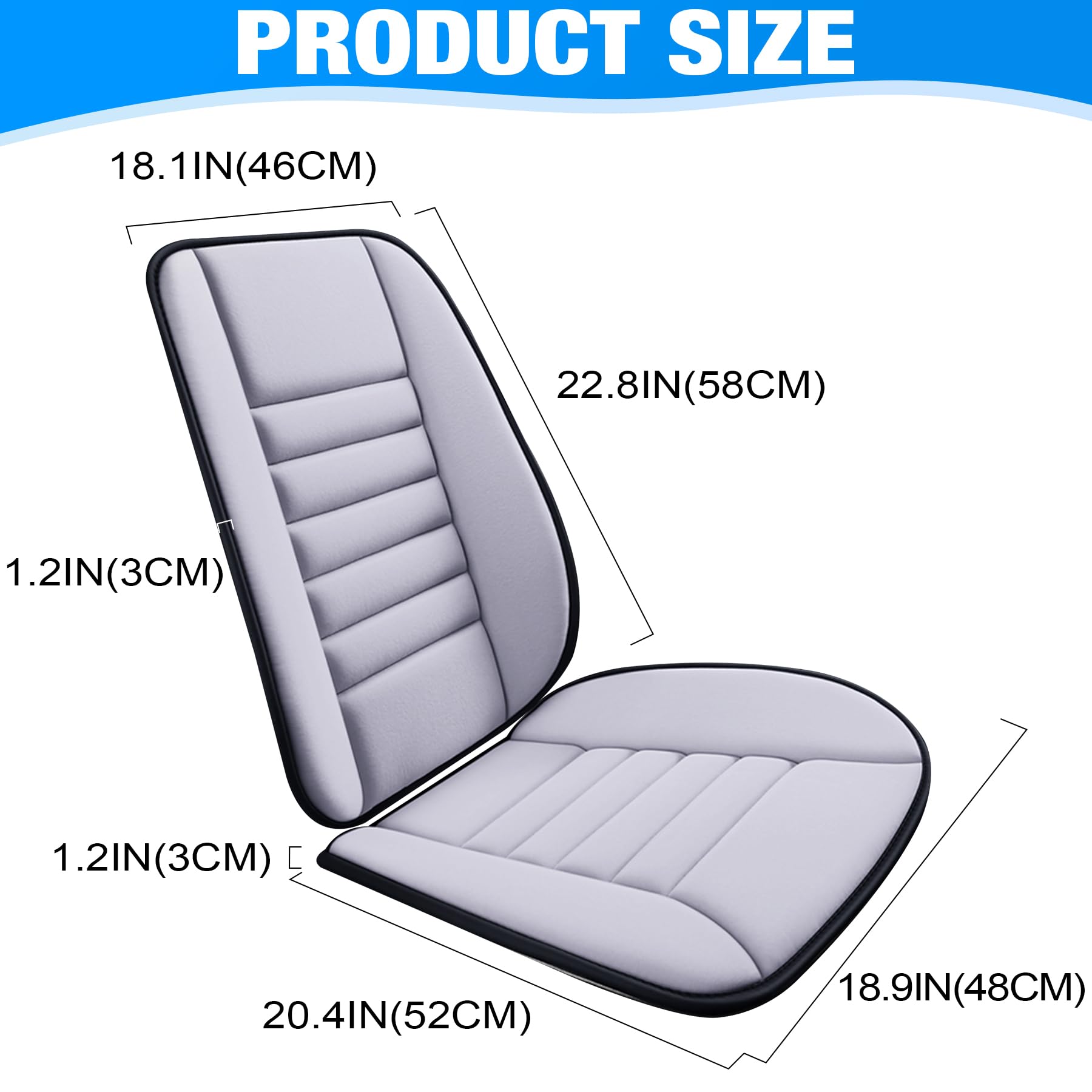 MYFAMIREA Truck Seat Cushion, Memory Foam Trucker Seat Cushion for Truck Driver Long Sitting with Adjustable Strap, Back Support and Pain Relief for Trucker Driving Car Office Chair and Pain Dormly