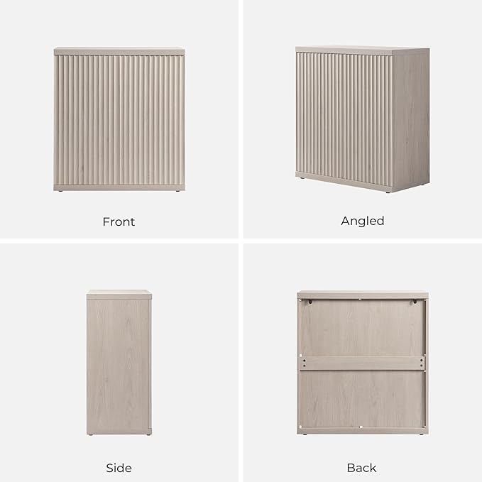 SICOTAS Buffet Cabinet with Storage Accent Sideboard Modern Credenza with Doors & Shelves Fluted Media Console Mid Century Coffee Bar Table for Living Room Kitchen Dining Room Hallway（2PCS）