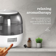 Homedics Ultrasonic Top Fill Humidifier, Cool Mist, 360° Nozzle, Up to 25 Hour Runtime, for Large Room, Bedroom, Nursery, Plants