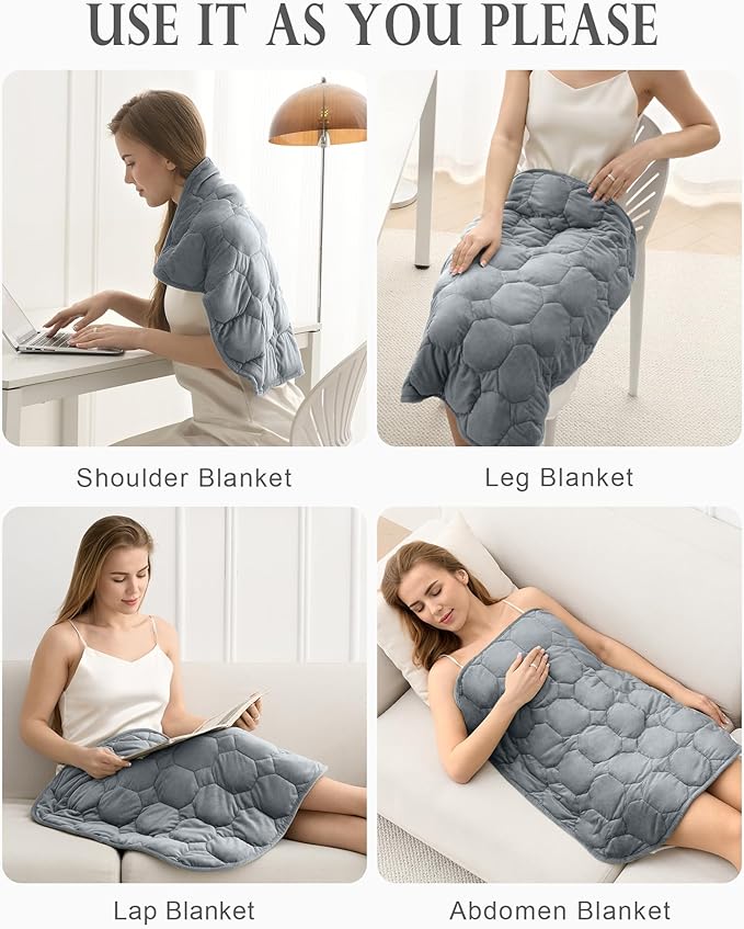 Cottonblue Weighted Lap Blanket 5lbs, Cozy Luxury Crystal Velvet Weighted Blanket for Adults, Small Weighted Blanket for Relaxation, Sleeping, Travel, Grey, 24" x 29"
