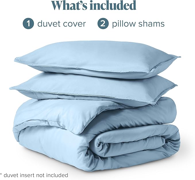 Bare Home Bedding Duvet Cover Queen Size - Premium 1800 Super Soft Collection - Lightweight, Cooling Duvet Cover - Soft Breathable Bedding (Queen, Light Blue)
