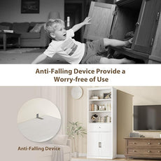 Rresyet Bookcase, 6 Tier White Bookshelf 28