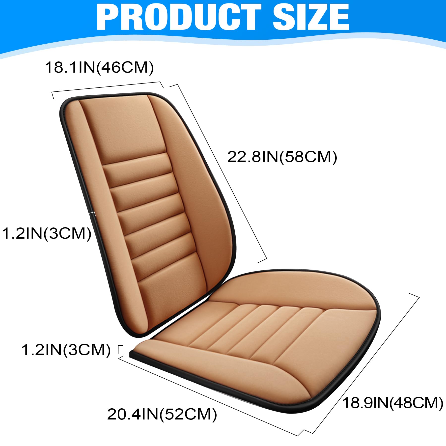 MYFAMIREA Truck Seat Cushion, Memory Foam Trucker Seat Cushion for Truck Driver Long Sitting with Adjustable Strap, Back Support and Pain Relief for Trucker Driving Car Office Chair and Pain Dormly