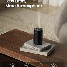 Waterless Essential Oil Diffuser, Rechargeable Scent Diffusers with 3 Mist Levels & Timers, Portable Aromatherapy Diffuser for Home Car Room Studio Office, Black Metal 2 Pack