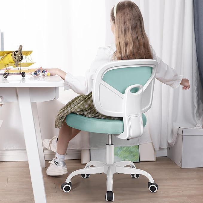 Primy Kids Desk Chair, Pink Study Chair for Boys Girls with Height Adjustable, Swivel Mesh Task Student Chairs for 4-12, Growing Teen Office Chair for Home/School/Office (Light Teal)