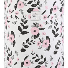 Large Foldable Laundry Basket Hamper Holder Portable Tall Collapsible Laundry Hamper Nusery Storage Basket Bin with Handles, Canvas & Waterproof lining for Household Items (Floral Pink)