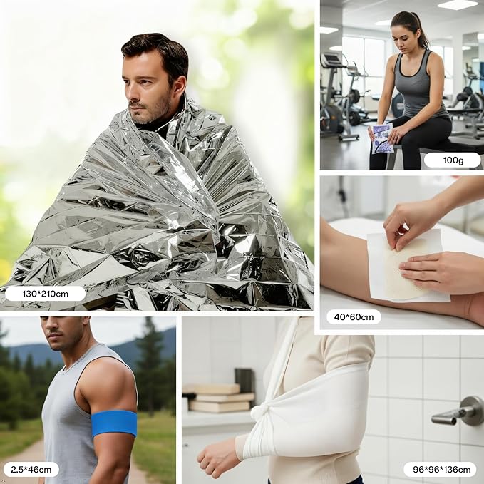 284 PCS First Aid Kit for Home, Car, Travel & Outdoor – Compact Portable Emergency Survival Kit for Camping, Hiking, Office, Business, and Public Use – Red Small Medical Essential Set