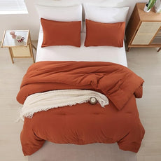 ROSGONIA Twin/Twin XL Comforter for College Girls Boys Teens Burnt Orange,1 Comforter & 1 Pillowcase, Soft Kids Comforter Sets All Season Dorm Bedding