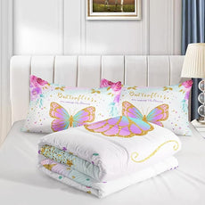 CVHOUSE Butterfly Bedding Set - King Size Comforter Set with 1 Comforter and 2 Pillow Cases - 3 Piece