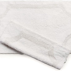 voyzz home Set of 2 Reversible Bath Rug 20x32 inch -17x24 inch | 100% Cotton Hand Tufted Soft & Absorbent Bath Mat|Washable Quick Dry Shaggy Shower Mat | Non-Slip Mordern Bathroom Decor | White…