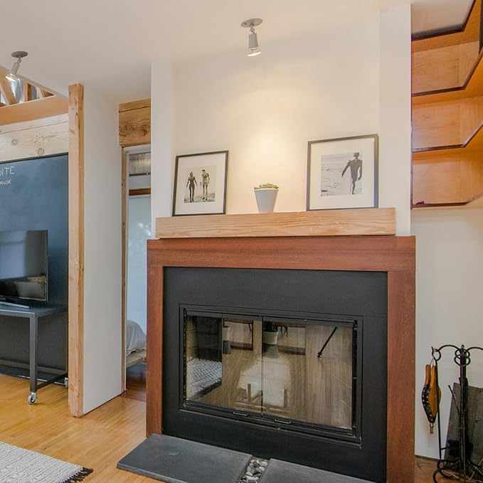 Fireplace Mantel Shelf, 80" Handcrafted Solid Wood Floating Shelf for Over Fireplace - Rustic Farmhouse Wall-Mounted Mantel with Heavy-Duty Hidden Bracket, 80"x8"x6" Natural Finish